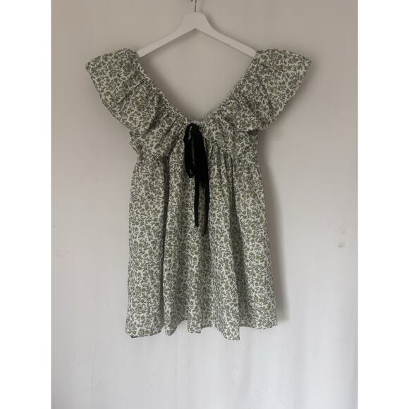 Unbranded Dresses & Skirts - Bohemian Dress Medium Short Mini Ruffled Sleeves Babydoll Floral Boho